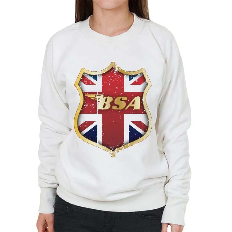 luxe gym hoodieBSA Golden Logo Union Jack Badge Women's Sweatshirt