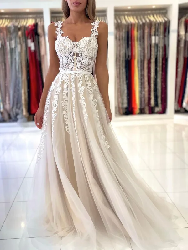 wrap dressLight Ivory A-Line Lace Long Prom Dress Formal Evening Dress,DP800