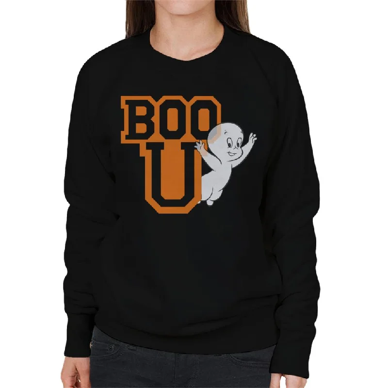 breathable gym hoodieCasper The Friendly Ghost Boo You Varisty Women's Sweatshirt