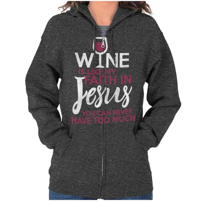 bold hoodie with logoWine Faith Jesus Zip Hoodie