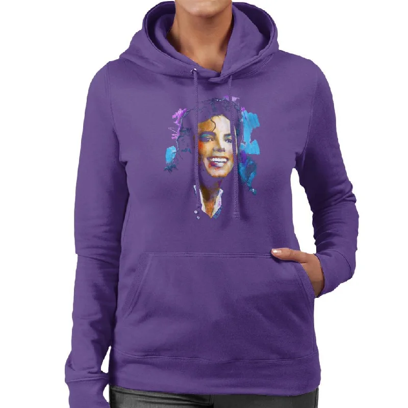 minimaSidney Maurer Original Portrait Of Michael Jackson Smile Women's Hooded Sweatshirt