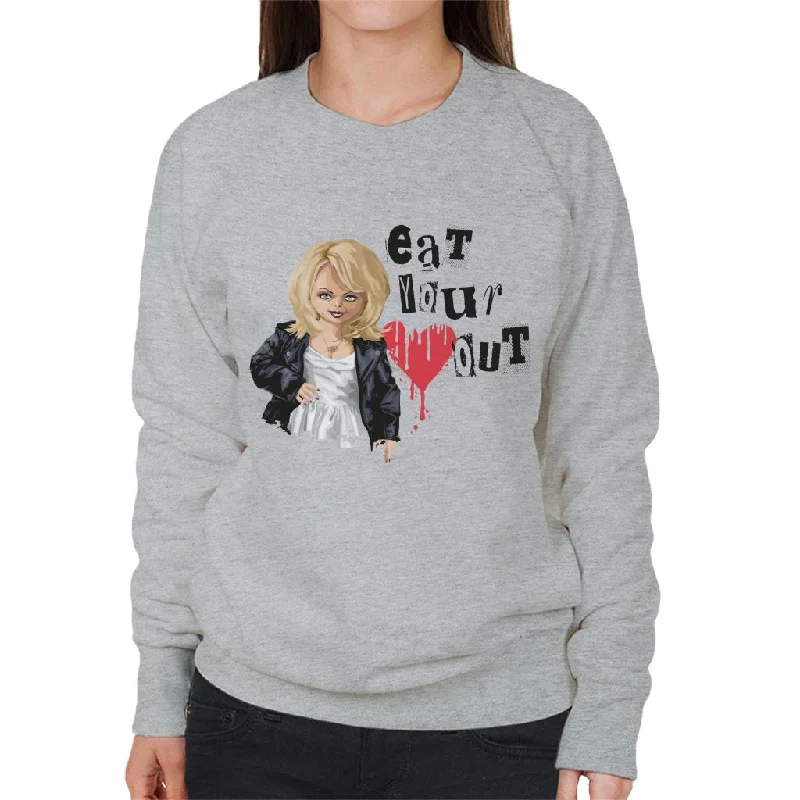 urban workout sweatshirtChucky Tiffany Valentine Eat Your Heart Out Women's Sweatshirt