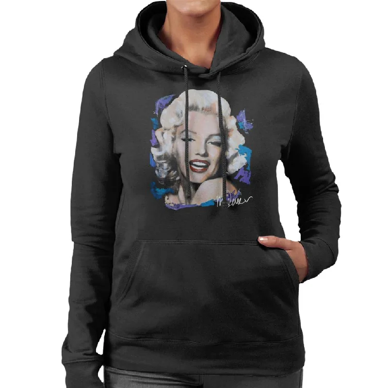 workout-ready hoodieSidney Maurer Original Portrait Of Marilyn Monroe Red Lips Women's Hooded Sweatshirt