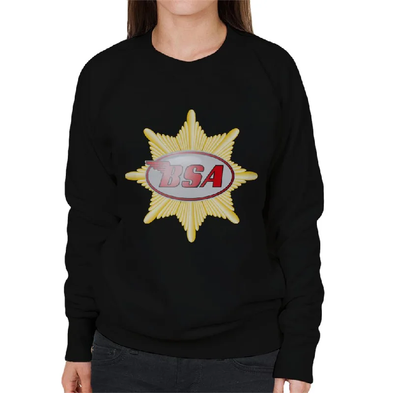 streetwear gym sweatshirtBSA Red Logo Badge Women's Sweatshirt