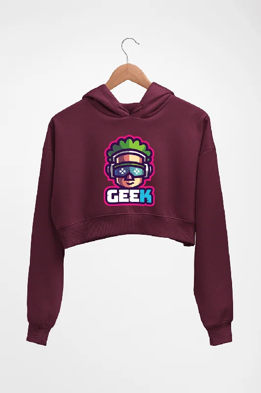 fashion-forward hoodieGeek Crop HOODIE FOR WOMEN