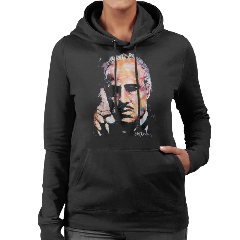 minimalist gym sweatshirtSidney Maurer Original Portrait Of Marlon Brando Women's Hooded Sweatshirt