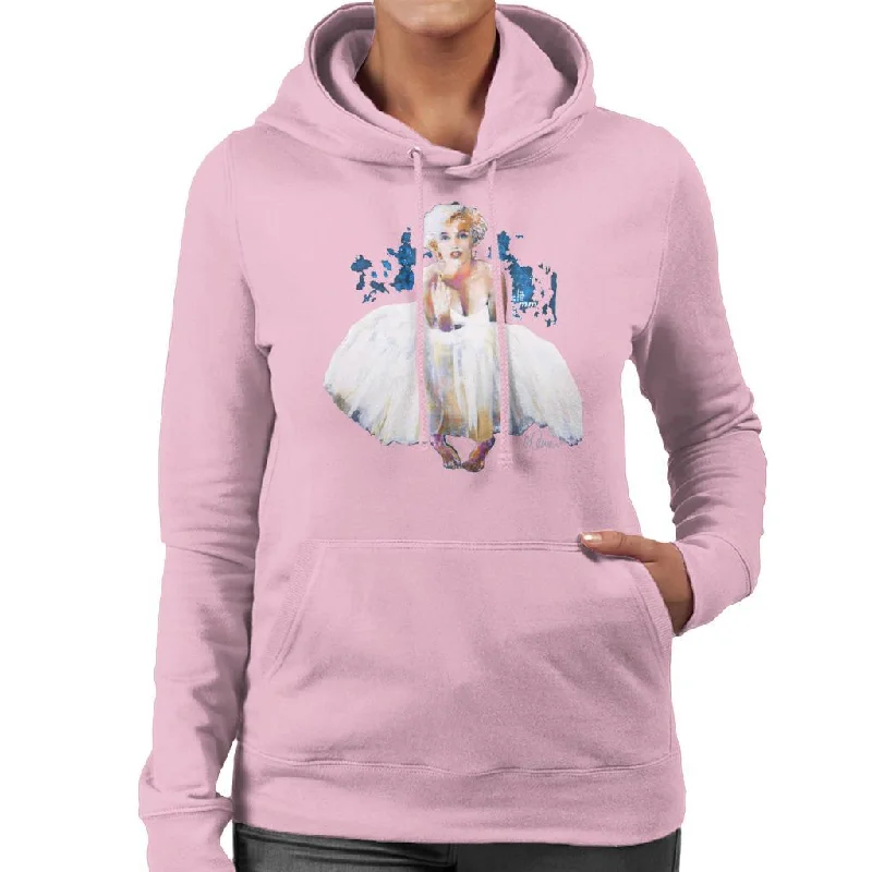 bold fitness hoodieSidney Maurer Original Portrait Of Marilyn Monroe White Dress Women's Hooded Sweatshirt