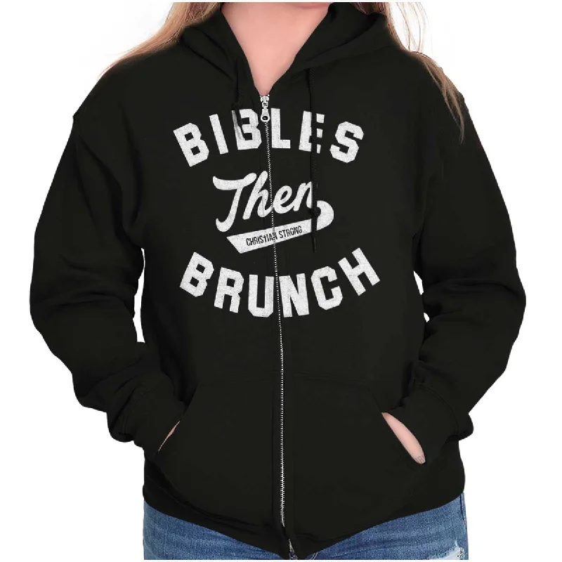 high-quality hoodieBibles Then Brunch Zip Hoodie