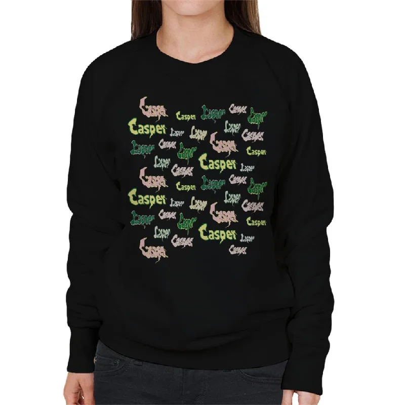 cozy workout hoodieCasper The Friendly Ghost Logo Fonts Women's Sweatshirt