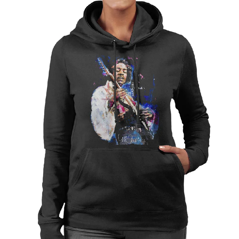 premium athletic sweatshirtSidney Maurer Original Portrait Of Jimi Hendrix Women's Hooded Sweatshirt