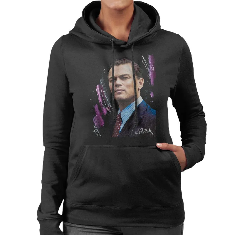 stylish sports hoodieSidney Maurer Original Portrait Of Leonardo DiCaprio Women's Hooded Sweatshirt