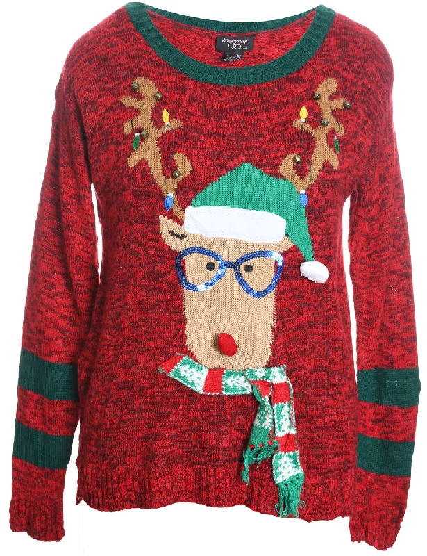 Reindeer Christmas Jumper - M