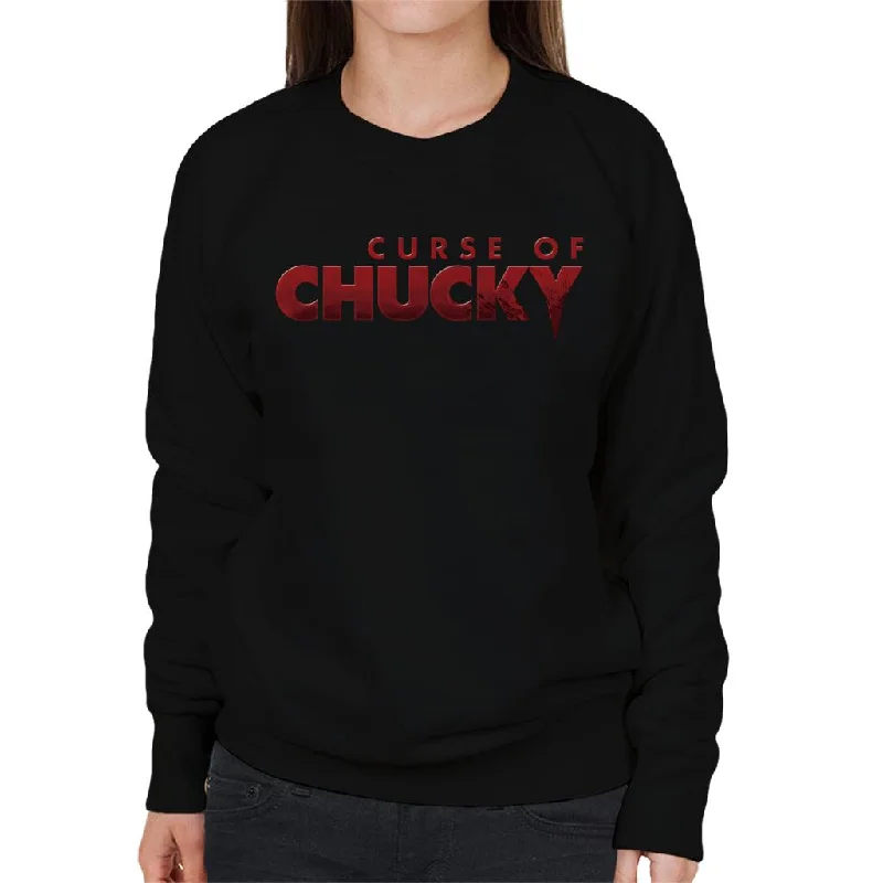 long-sleeve athletic hoodieChucky Curse Of Chucky Logo Women's Sweatshirt