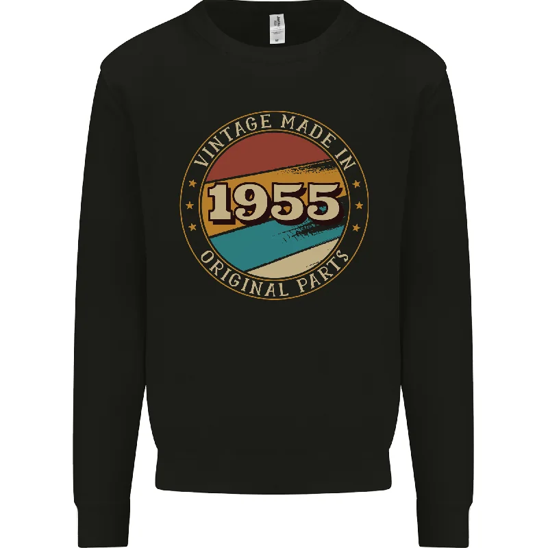 high-performance athletic hoodie69th Birthday  Vintage Made In 1955 Mens Sweatshirt Jumper