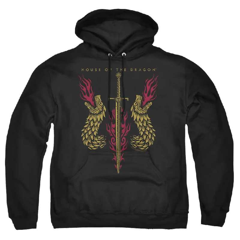 casual zip-up sweatshirtHouse of the Dragon Sword And Dragon Heads - Pullover Hoodie