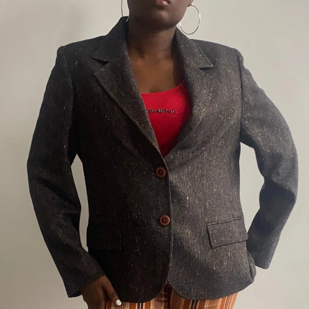 Linexline Blazer - XL Grey Wool Blend