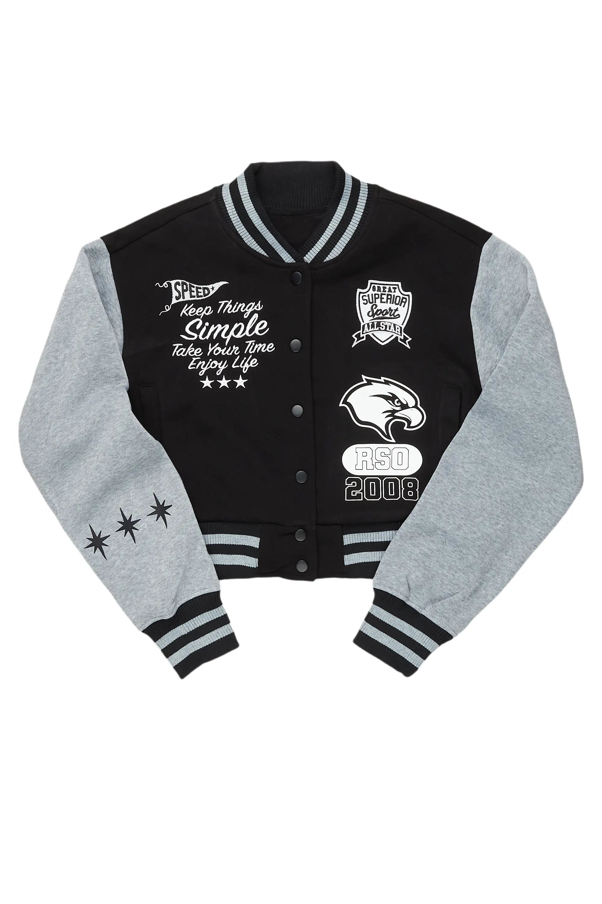 Quadaya Black Varsity Jacket