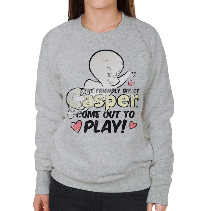 lightweight workout sweatshirtCasper The Friendly Ghost Come Out And Play Women's Sweatshirt