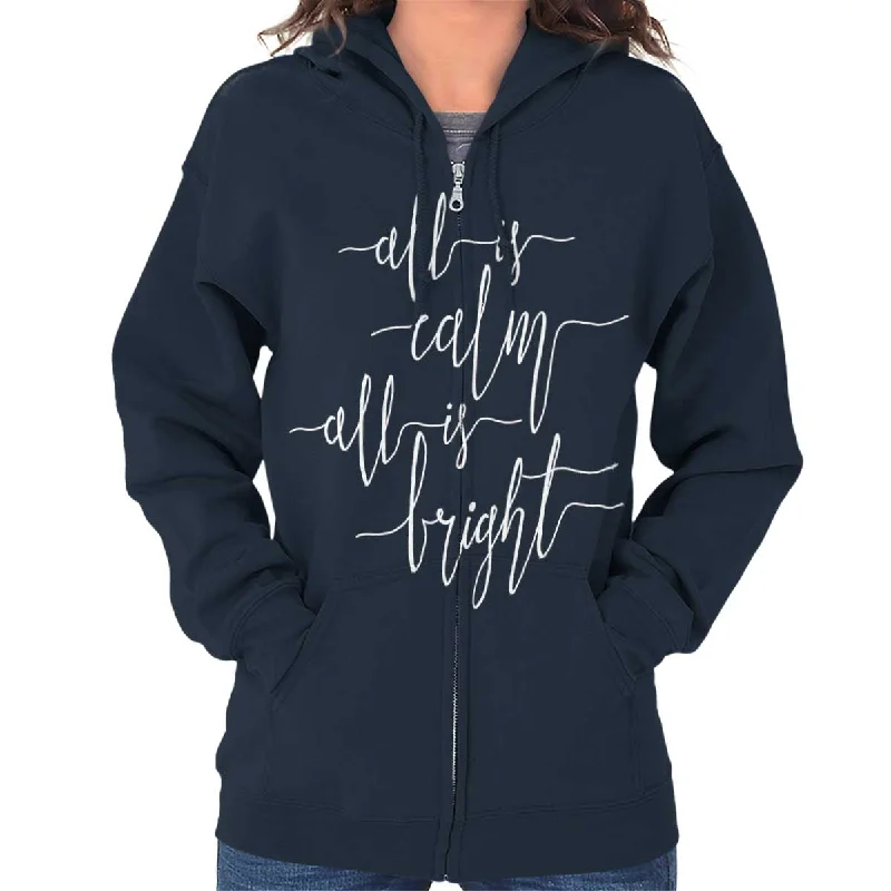 casual hoodie with logoAll Is Bright Zip Hoodie