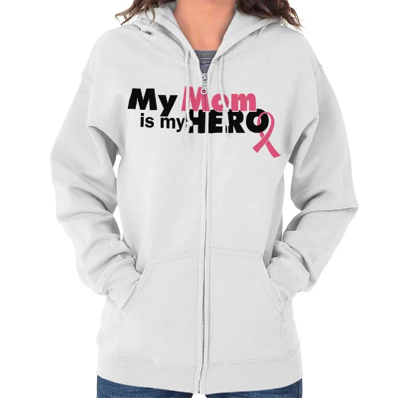 chic workout hoodieMy Mom Is My Hero Zip Hoodie