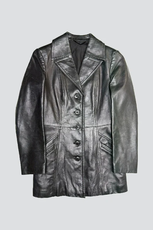 Black Leather Panel Blazer